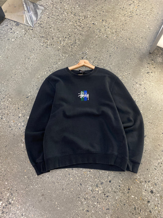 (M) Stussy Block Embroidery Crewneck