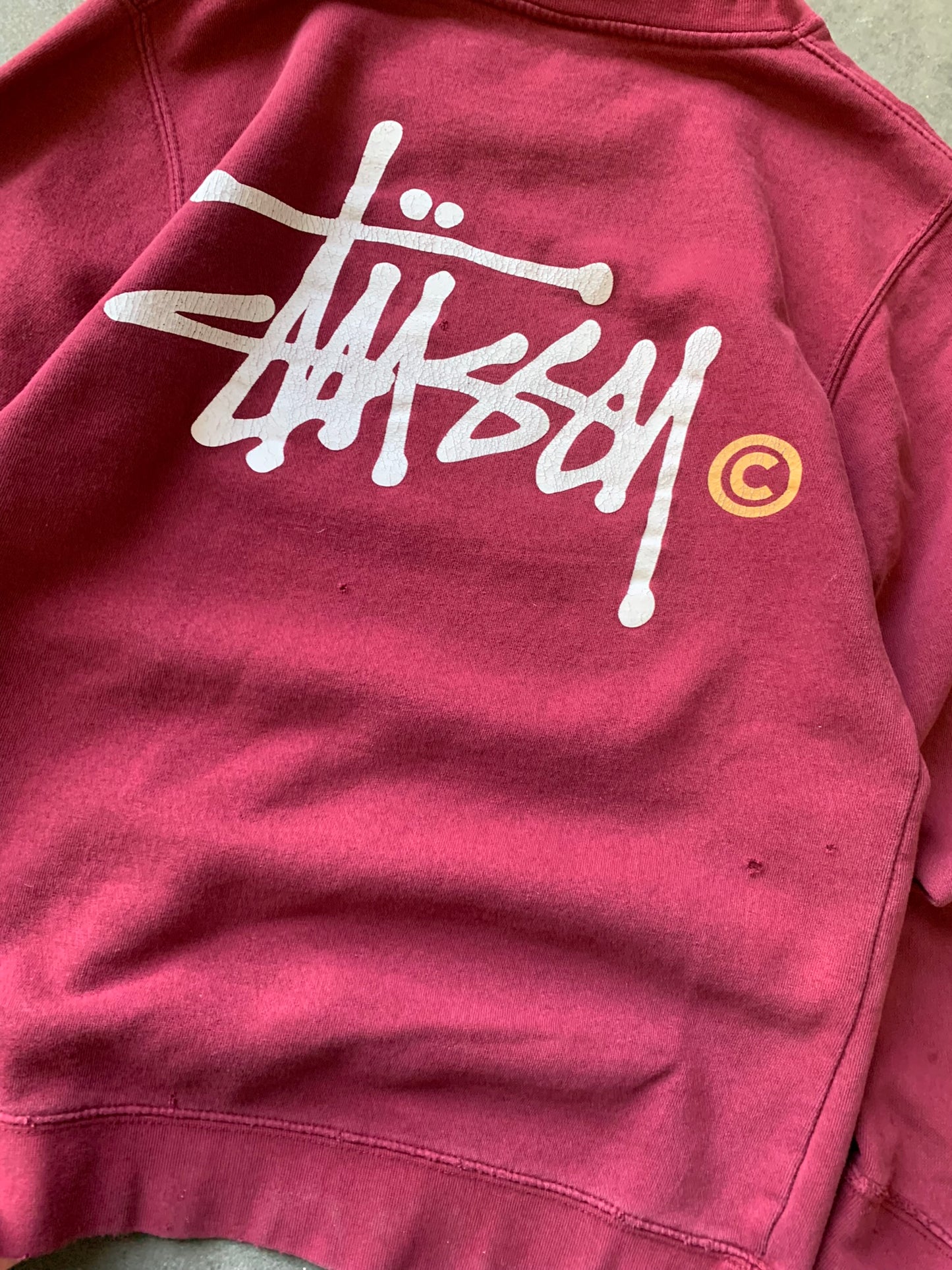 (S) Distress Stussy Script Crewneck