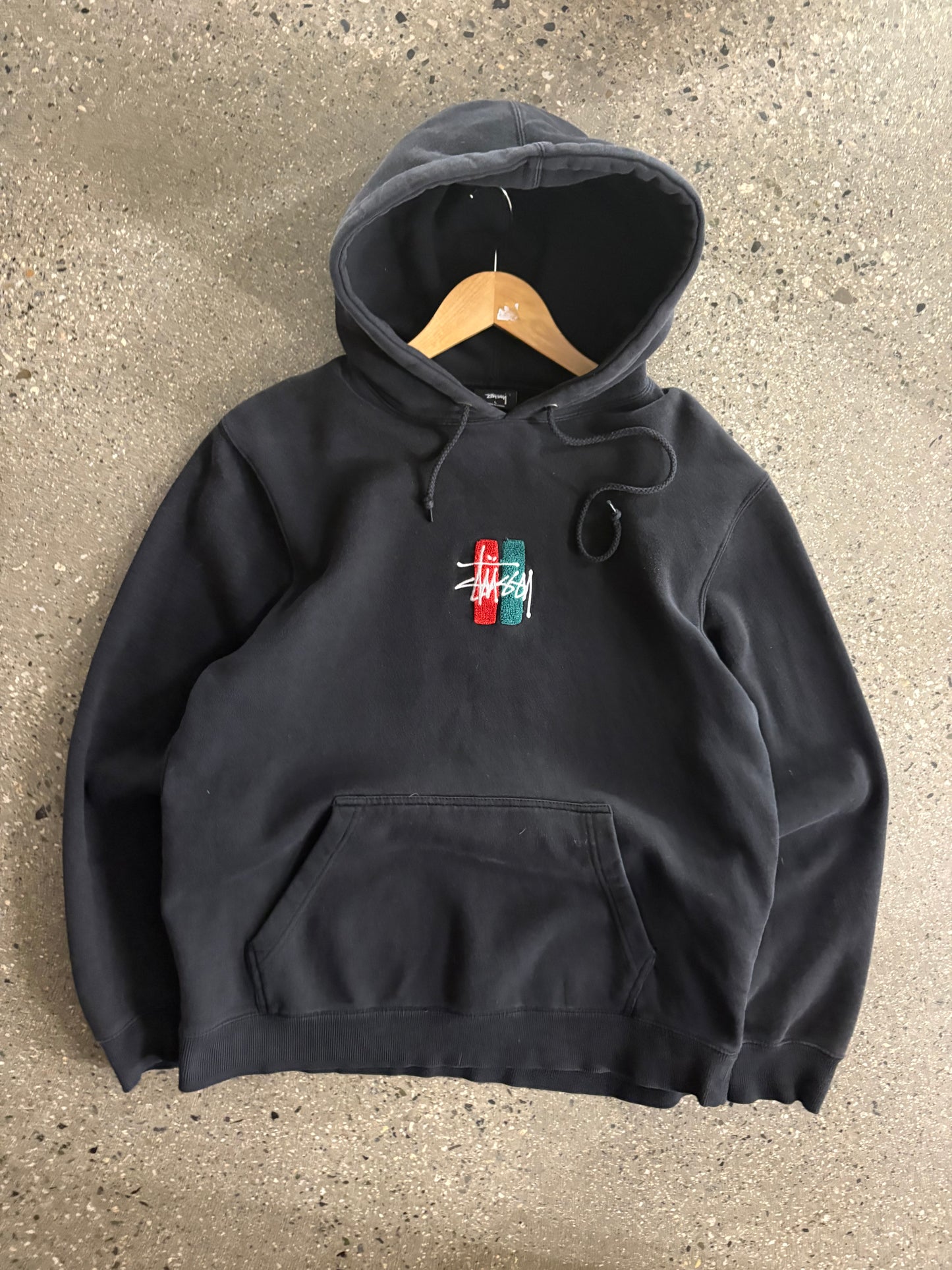 (M) Stussy Patch Hoodie Black