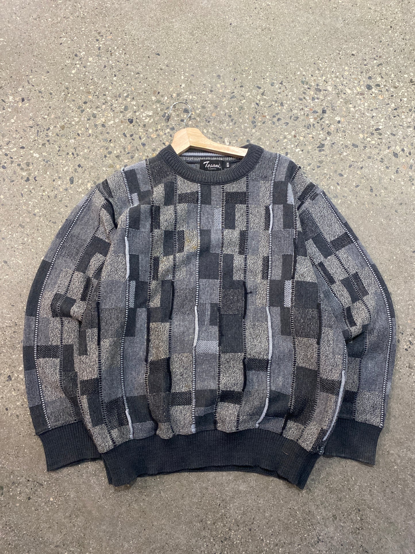 (M) Tosani Grey Patch Knit