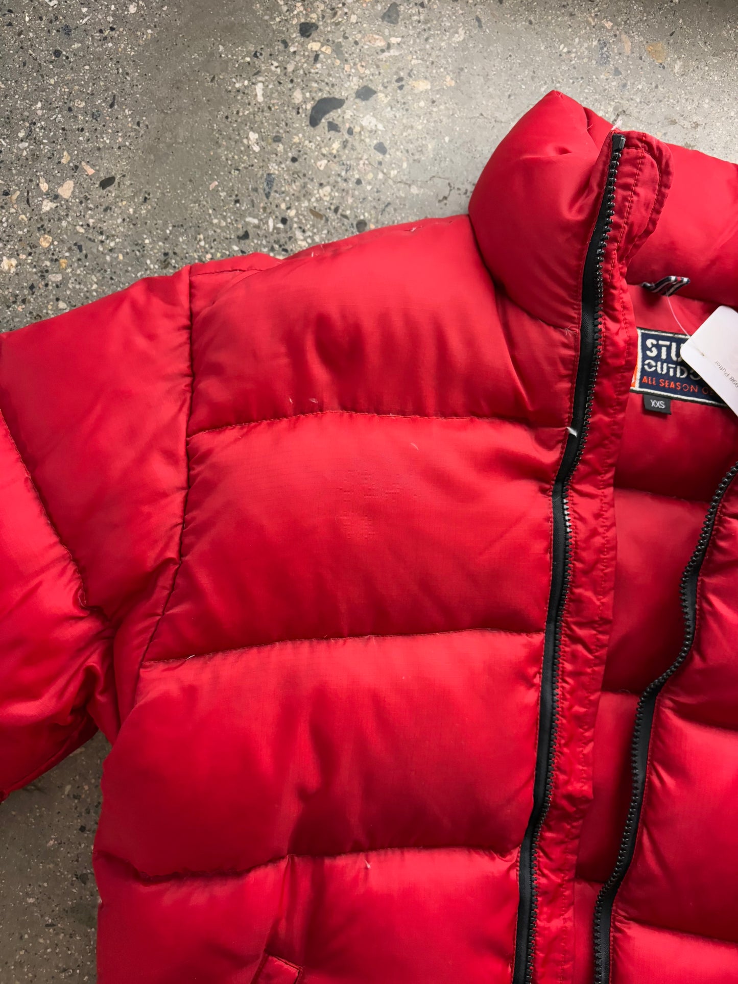 (M) Vintage Stussy Down Puffer Red