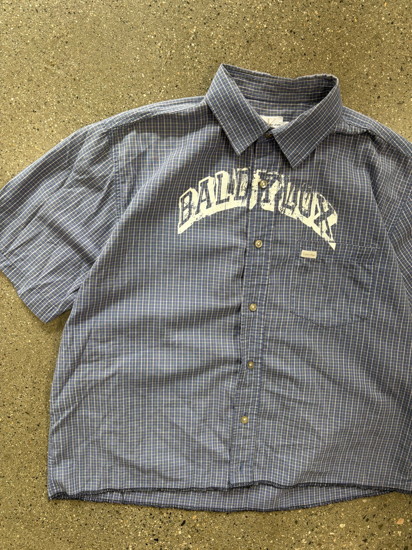 (M) Baldy Spell Out Cropped Camp Shirt