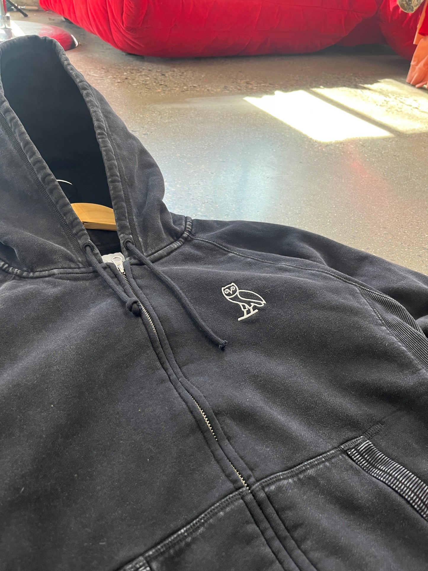 (S) OVO Zip Up Sunfaded Hoodie