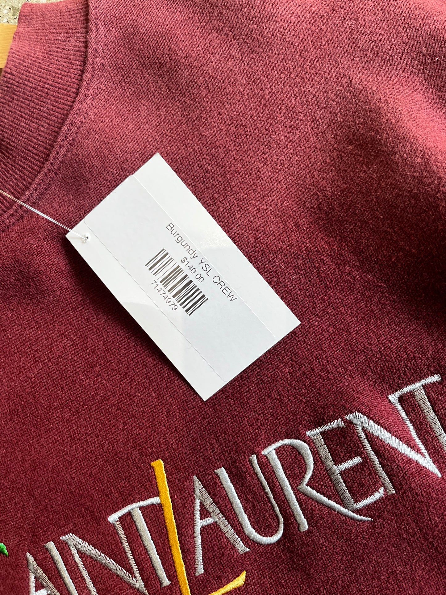 (X-Small) 90s Burgundy YSL CREW