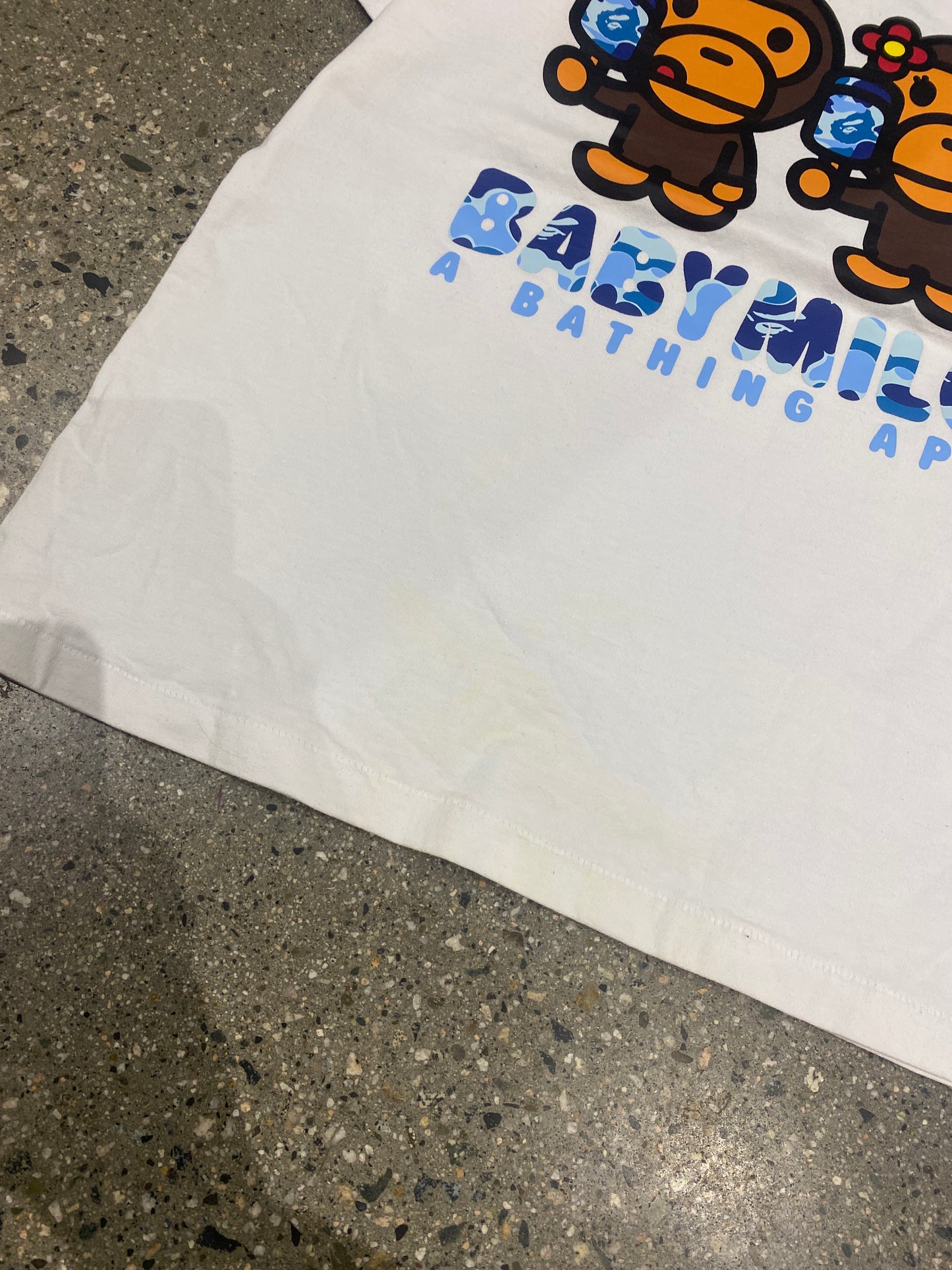 (Womens XS/S) Baby Milo Bape Tee Stained Tee