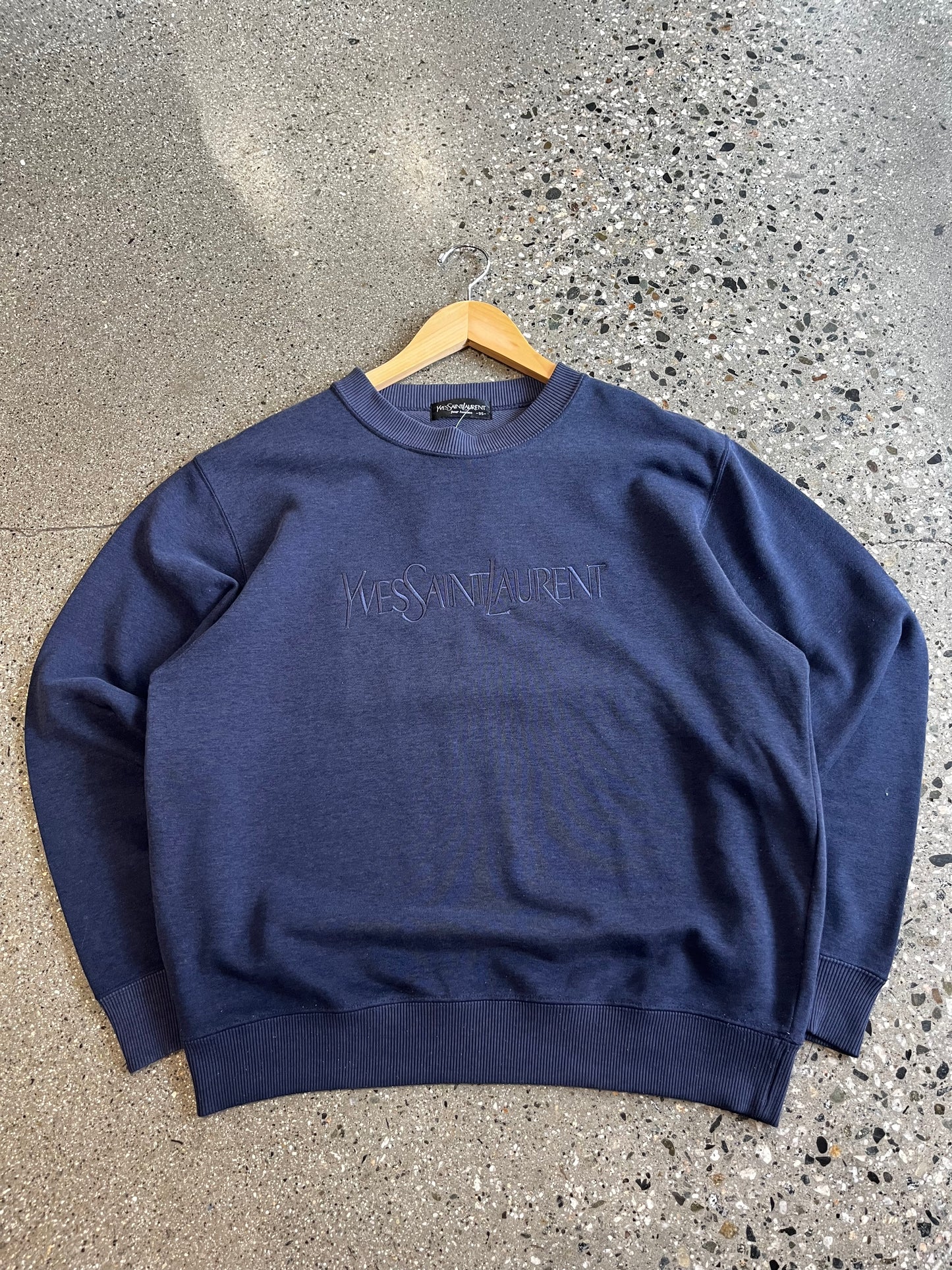(Large) Vintage 90s Navy ysl spellout crewneck