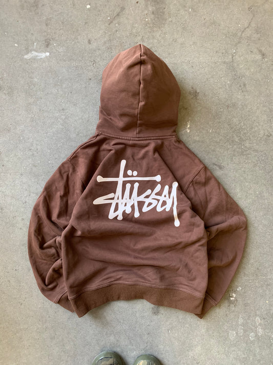 (S) Stussy Chocolate Brown Script Hoodie