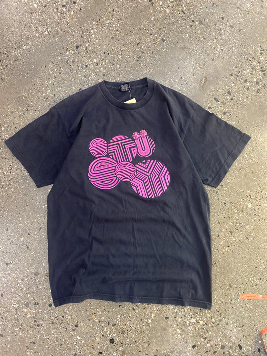 (L) 1990s Stussy Pink Black Tee