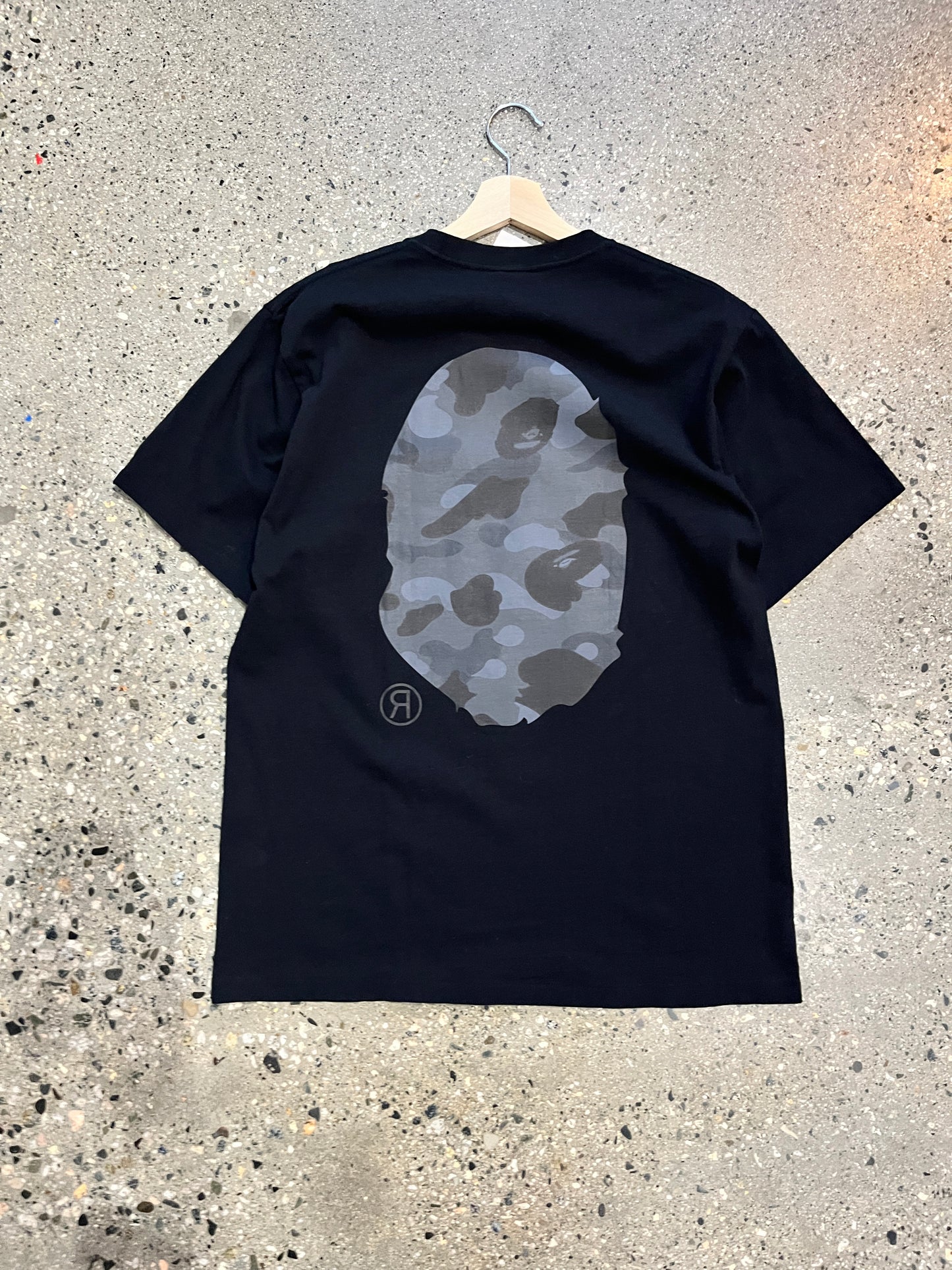 (L) Bape College Tee Black