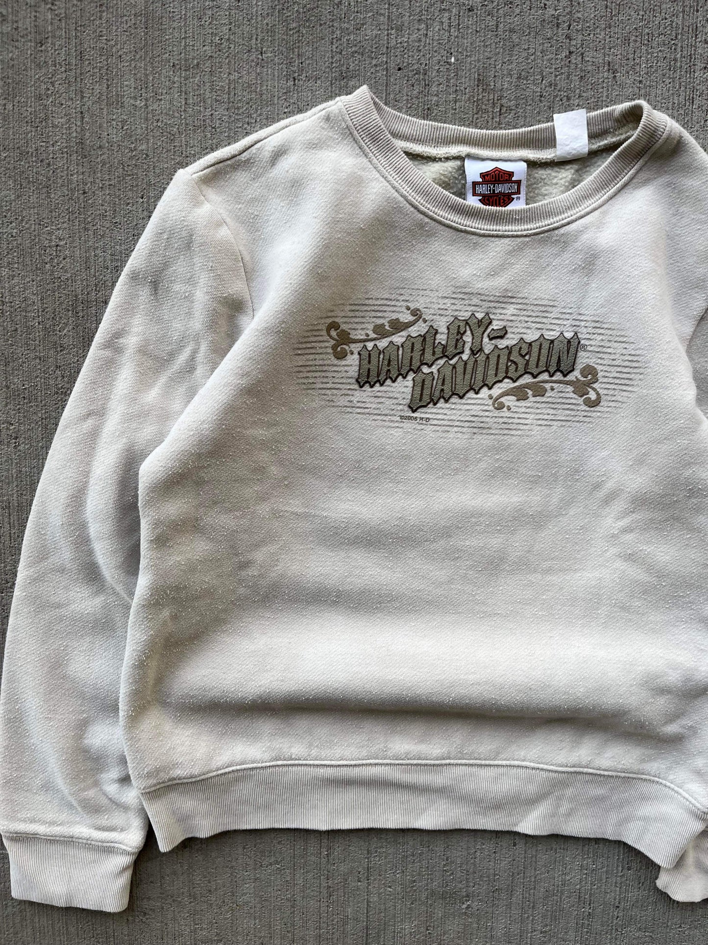 (XXS) 2006 Cream Harley Davidson Crewneck