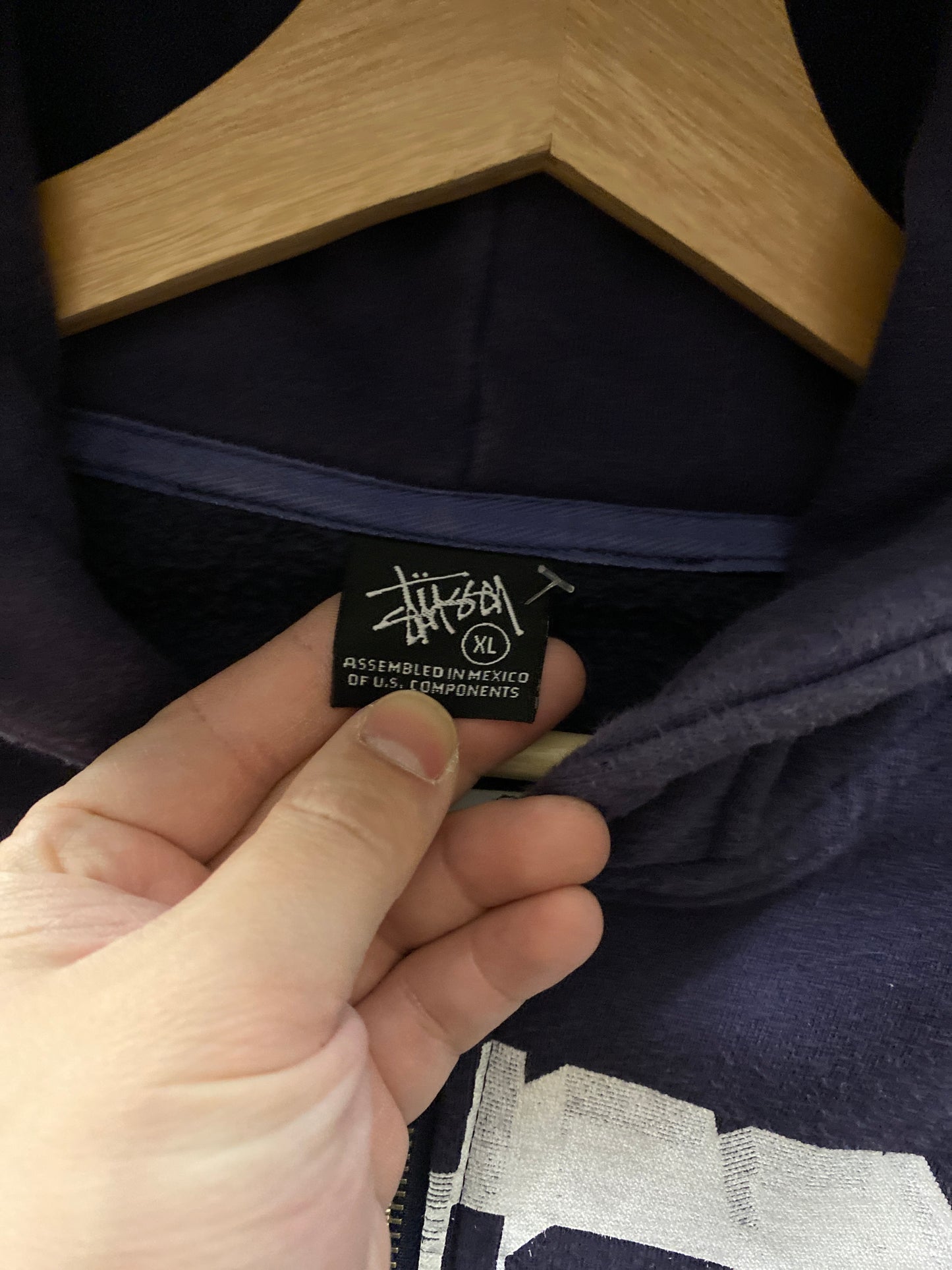 (L/XL) 2010s Stussy Zip Up Hoodie