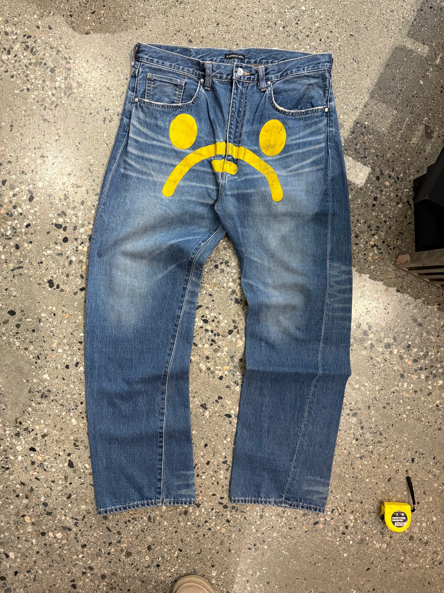 36” Early 2000s Bape Sad Face Jeans