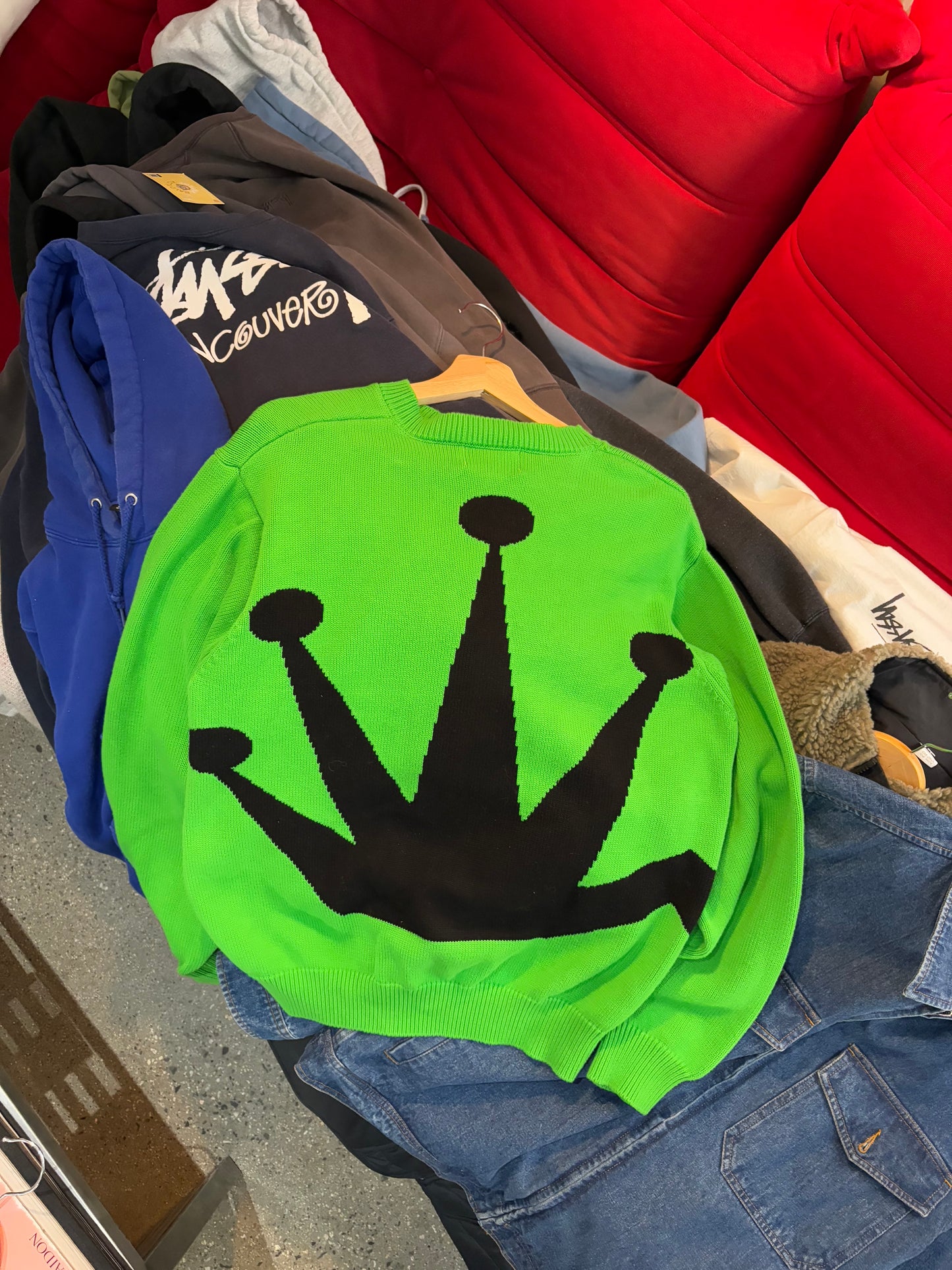 (M) Stüssy Bent Crown Green Knit