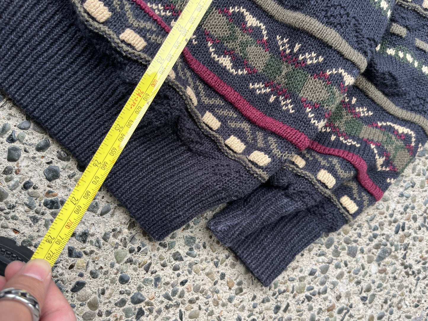 (L) 1990s Stone Haven Textured Knit