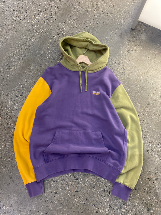(m) stussy tri color hoodie