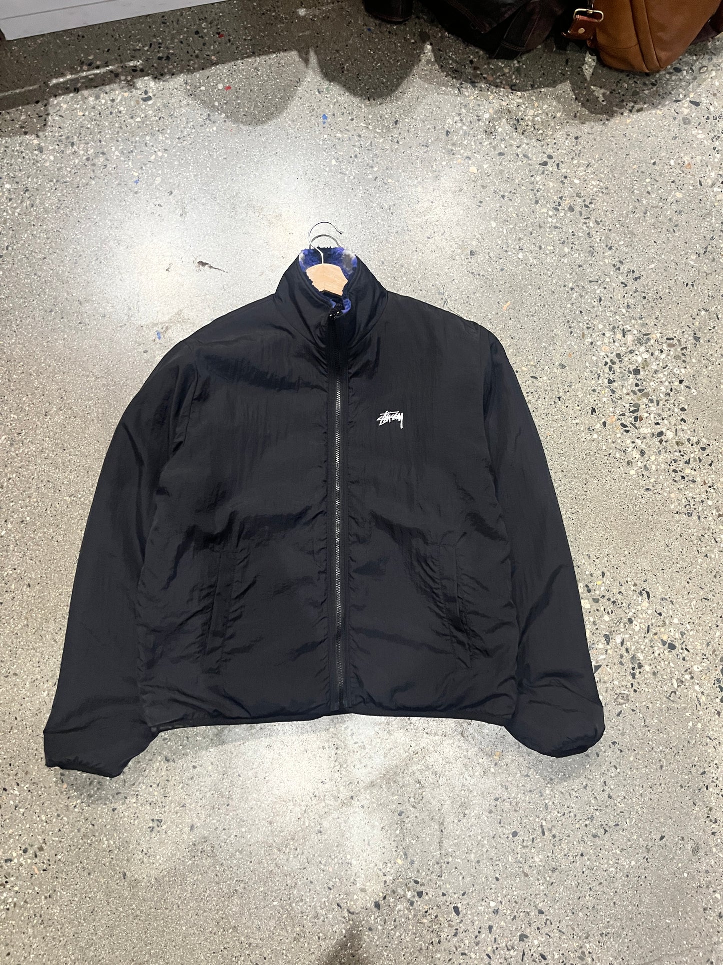 (M) Stussy Reversible Fleece Purple Diamond