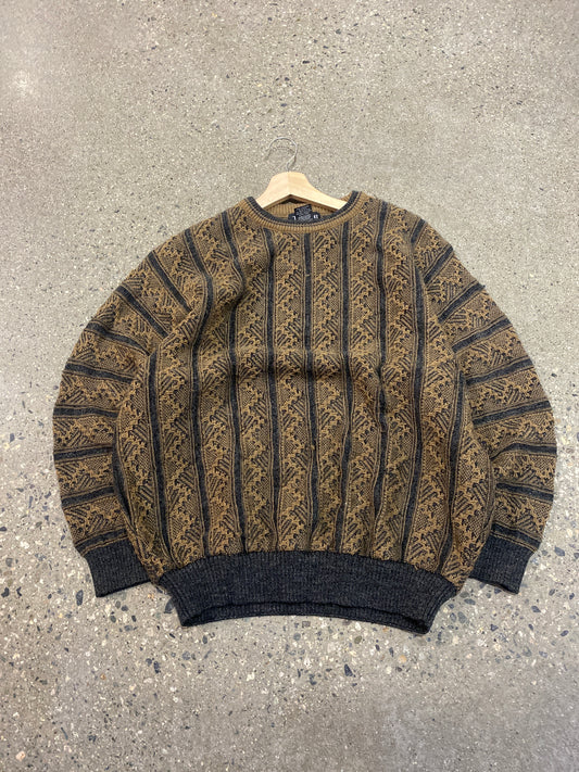 (M) Tosani Brown Earthtone 3D Coogi Style Knit