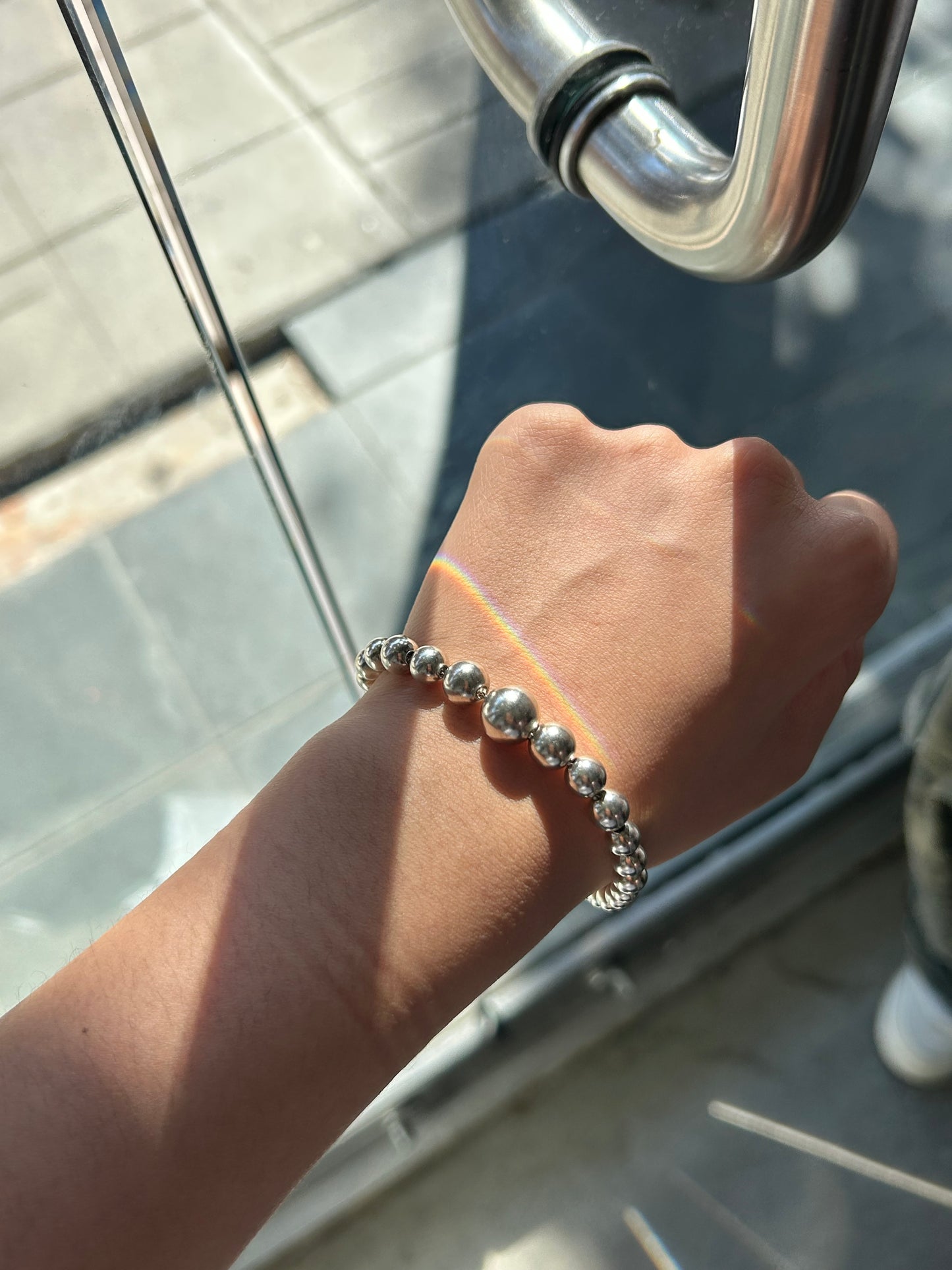 .925 Italian Silver Bead Ball Bracelet
