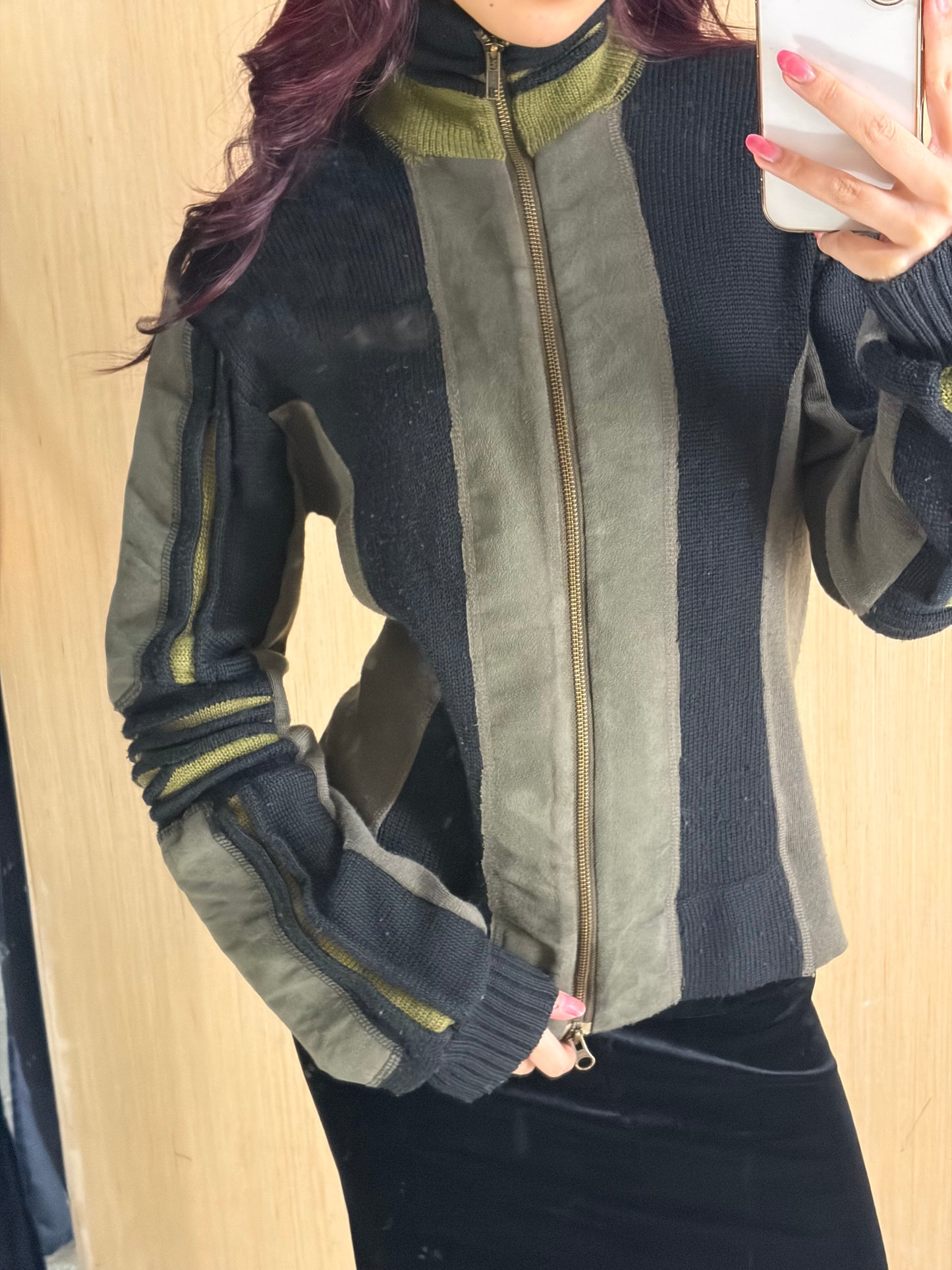 (S) America Knitted Zip Up