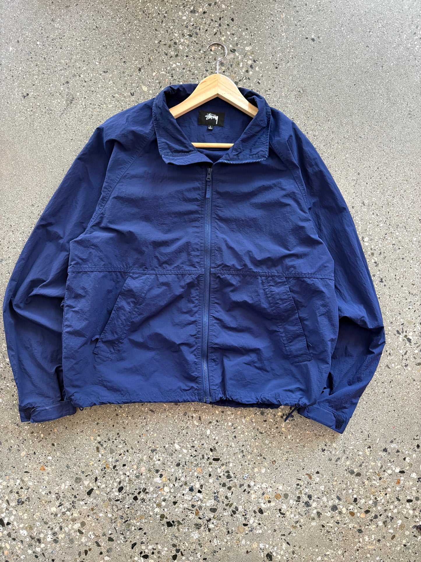 (L) Stussy Nylon Airbrush Script Windbreaker