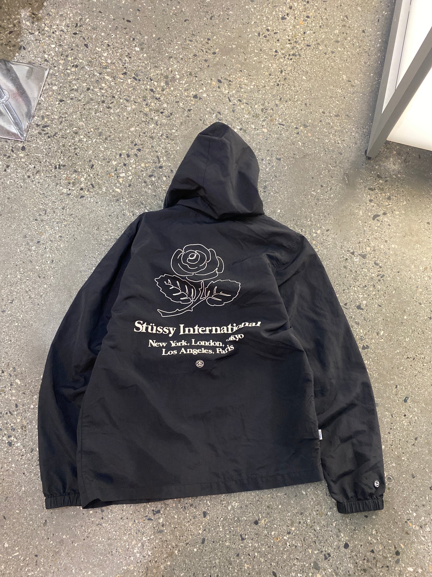 (L/XL) Stussy International Long Coach Jacket with Hood