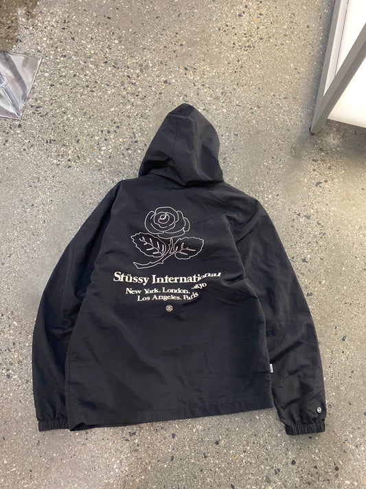 (L/XL) Stussy International Long Coach Jacket with Hood