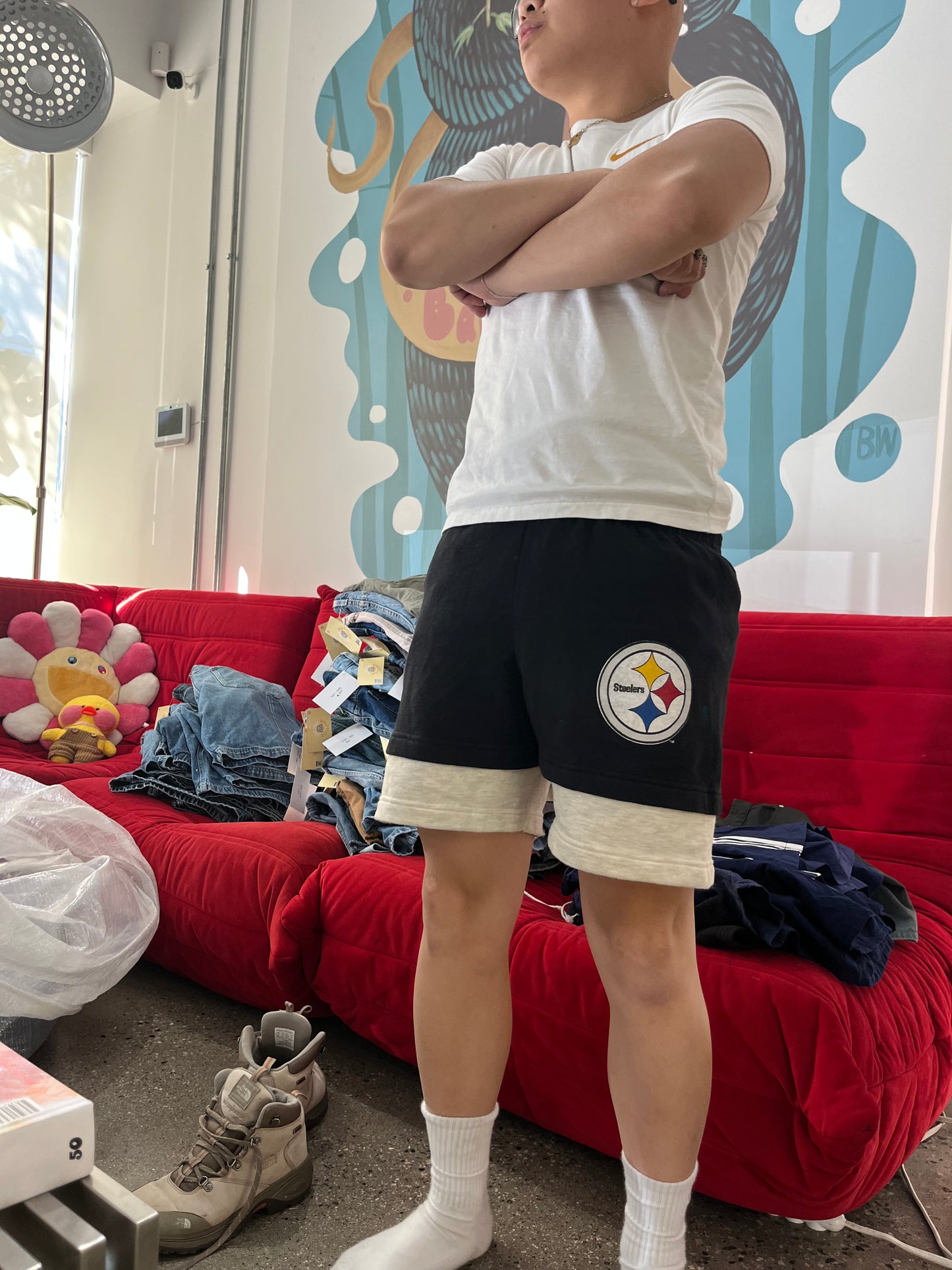 S55 - (S) 90s Steelers Shorts