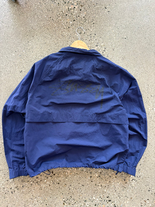 (L) Stussy Nylon Airbrush Script Windbreaker