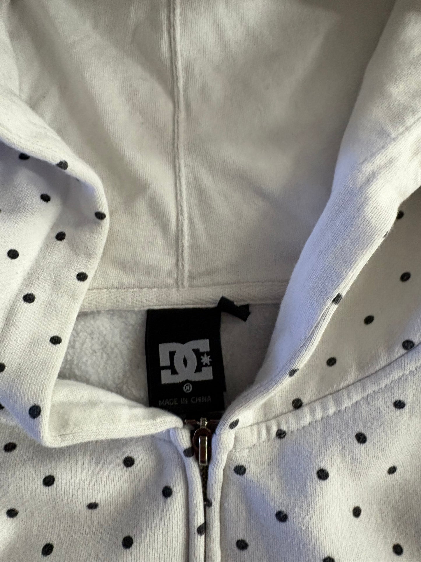 (M) Vintage Polka Dot DC Zip Hoodie