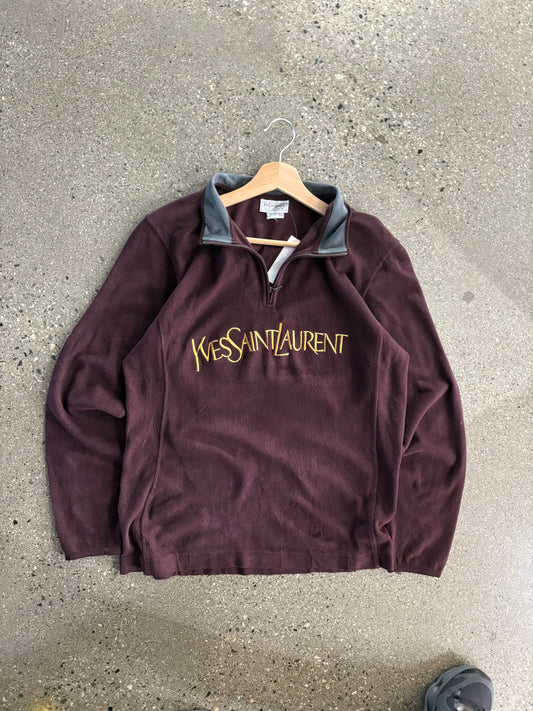 (S/M) 90s YSL fleece Q zip