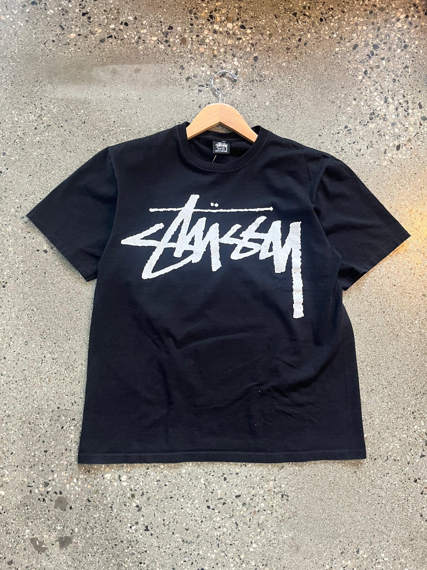 (m) Black Stussy Doublesided Tee