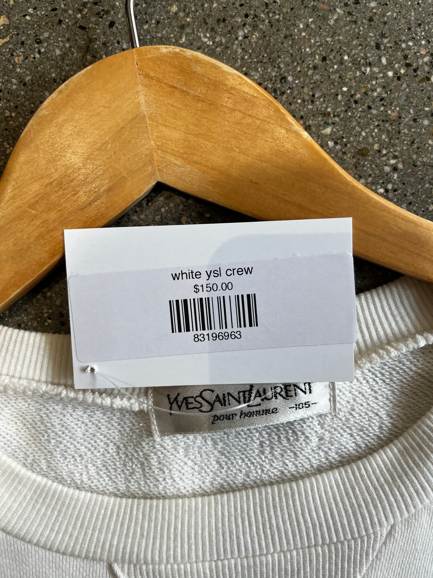 (Medium) white ysl crew