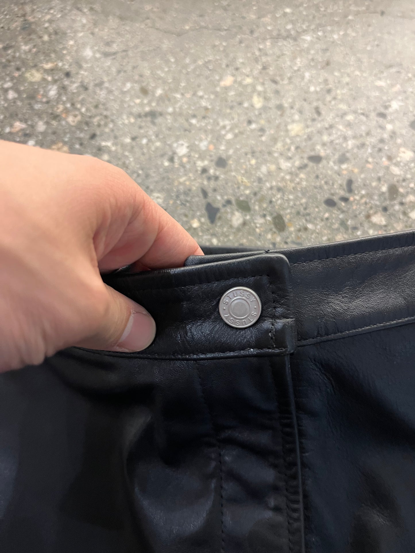 (S) Rare Stussy Genuine Leather Skirt