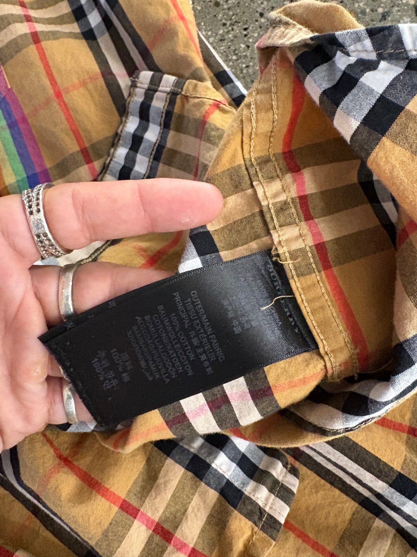 Burberry rainbow Novacheck button up