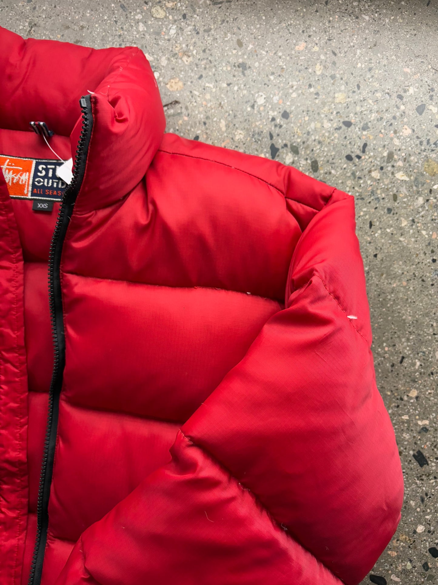 (M) Vintage Stussy Down Puffer Red