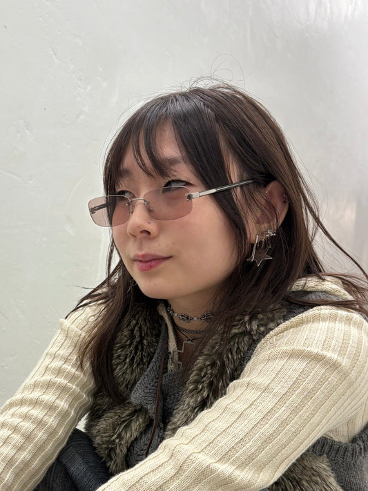 00s Vintage Prada SPR Metal Frame Rimless