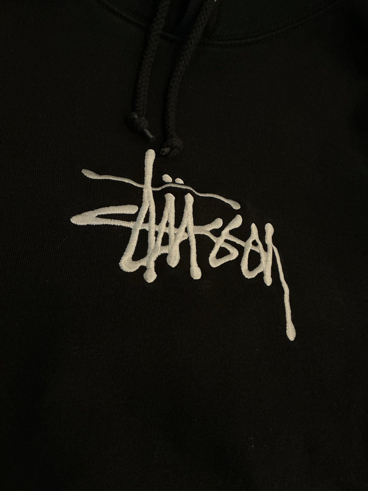 Stussy Applique Script Hoodie Black