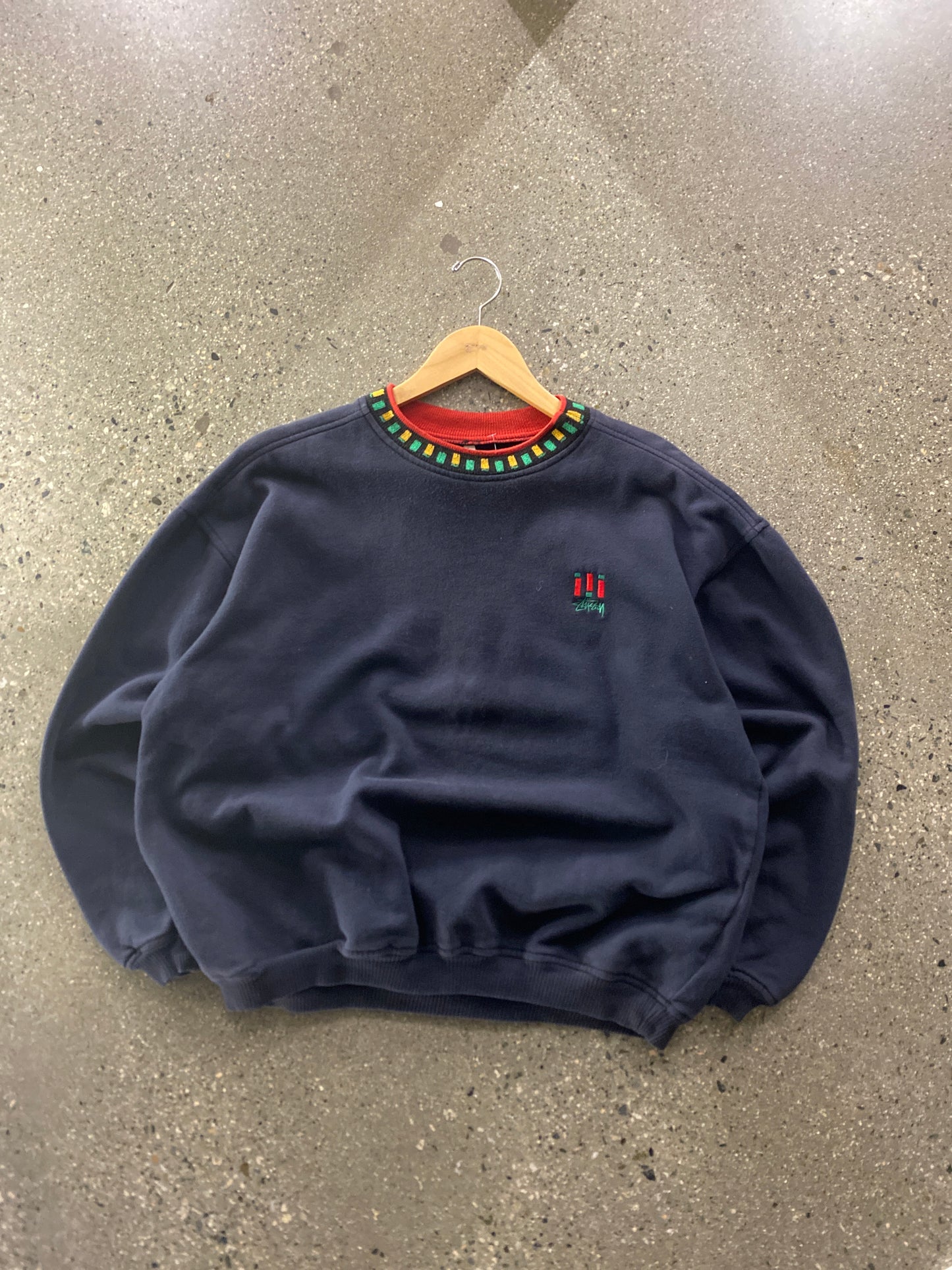 (Boxy L) 80s Stussy Rasta Sample Crewneck