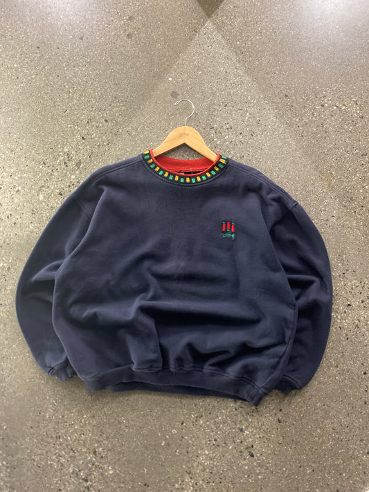 (Boxy L) 80s Stussy Rasta Sample Crewneck