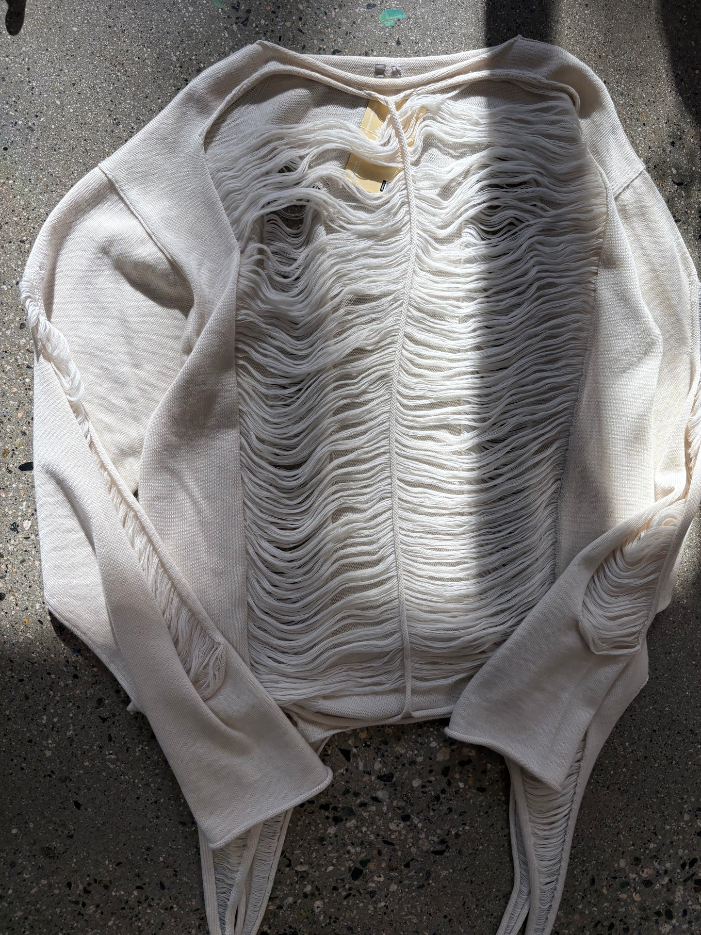 (L) Rick Owens Dinge Distressed Sweater Hollywood ss25 Collection ( Retails for $1750)