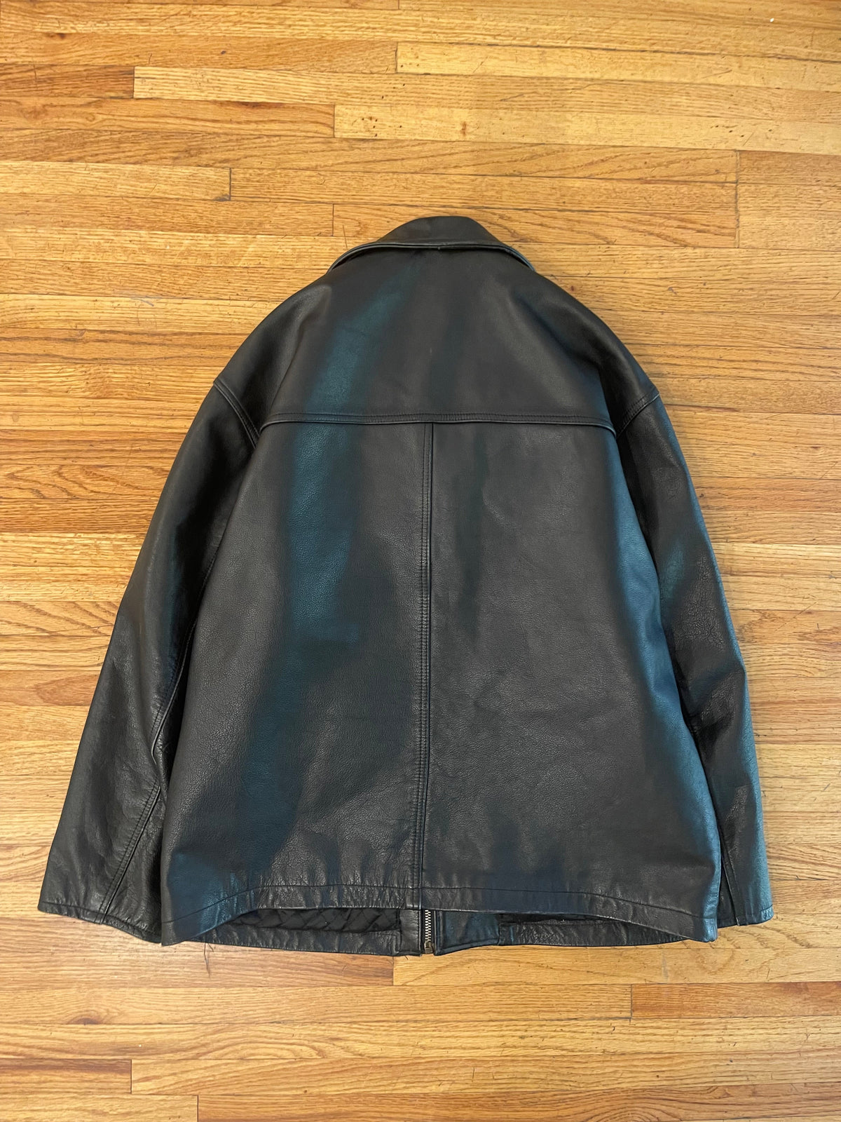 (XL) Late 80s - Mid 90s Stussy Real Cowhide Burly Gear Leather Jacket