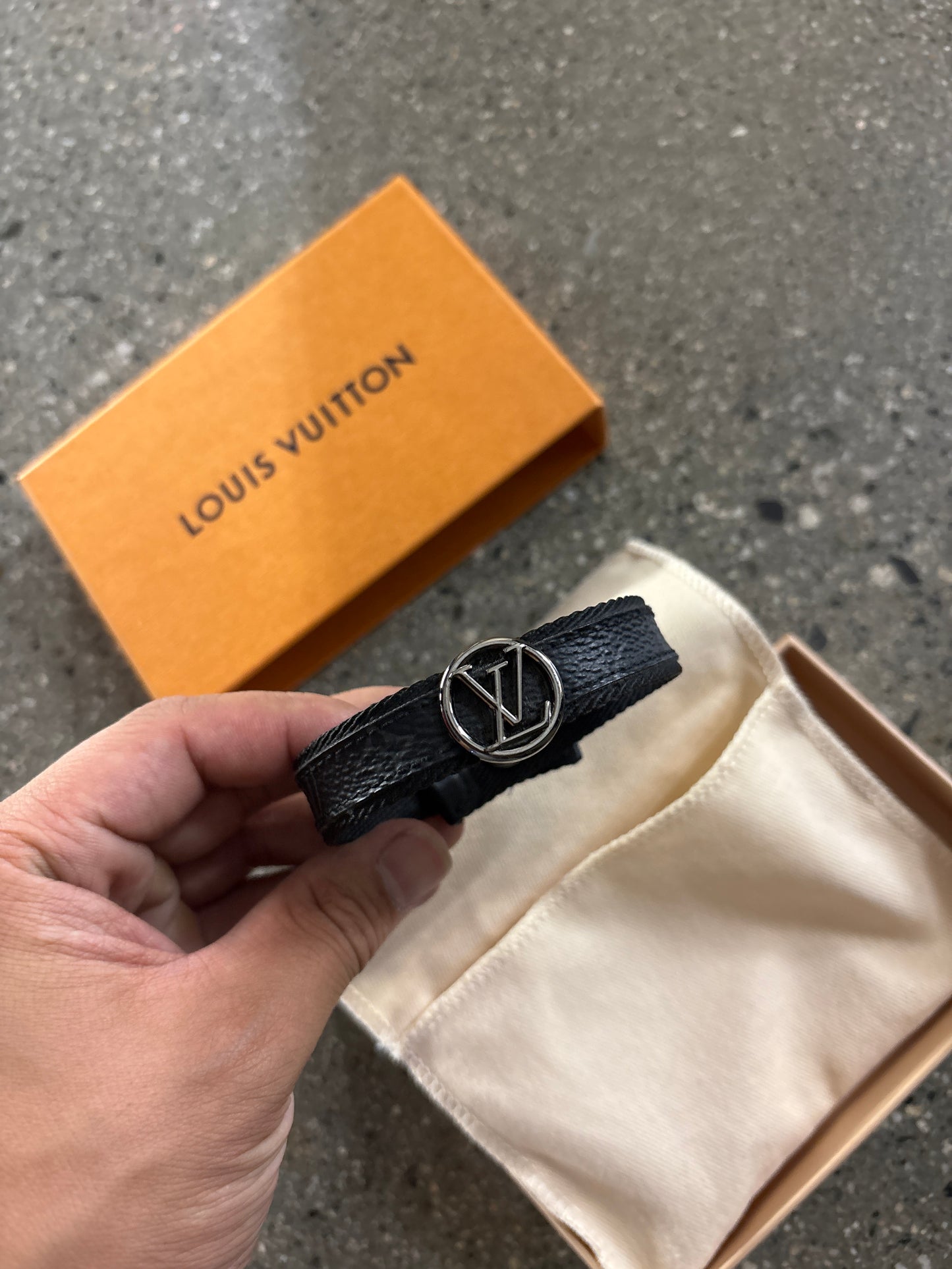 Louis Vuitton Band Damier Graphite Bracelet *RETAIL $465 with receipt