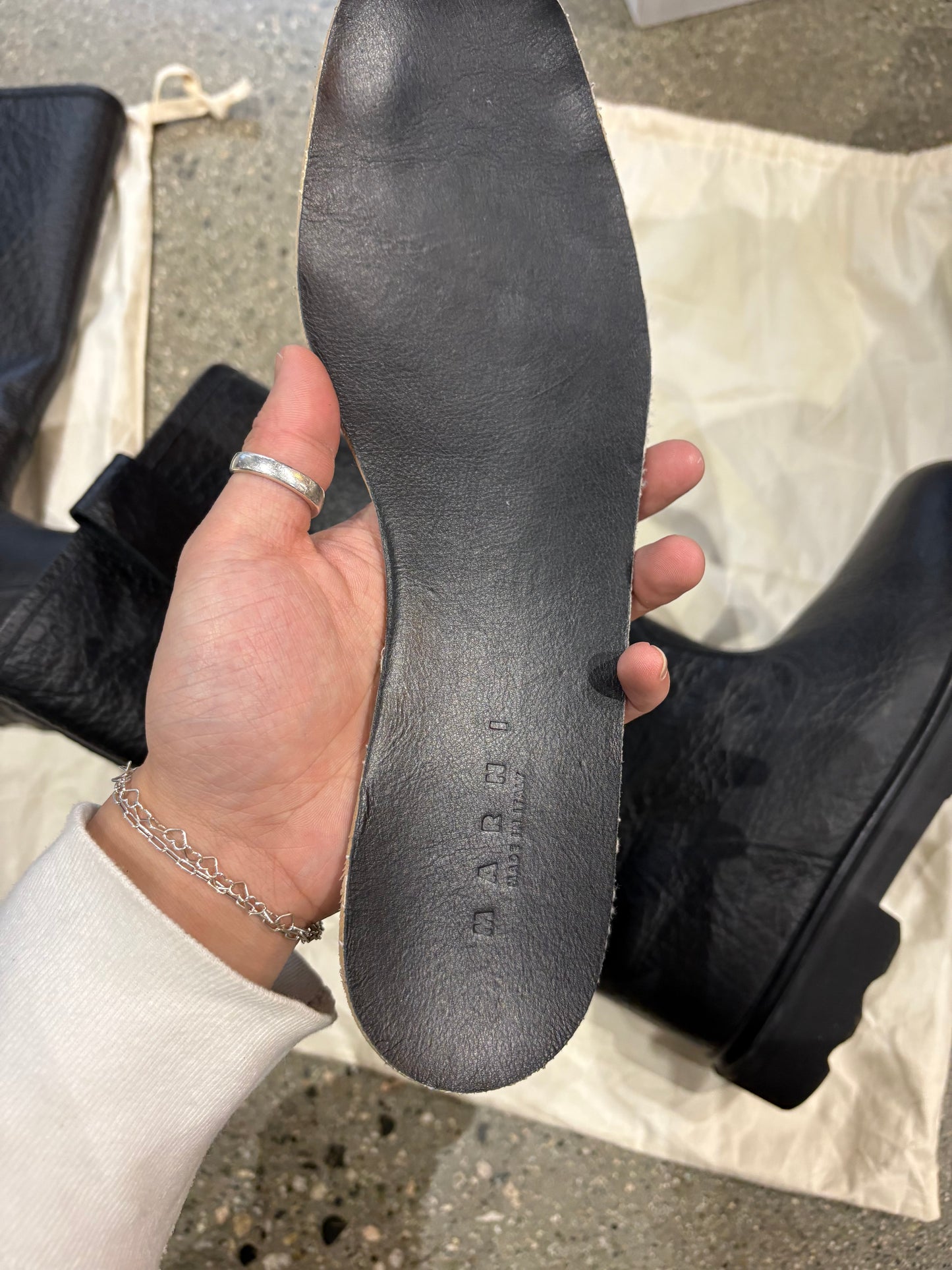 (EU44) Marni Black Leather Calf Boot *retail $1150