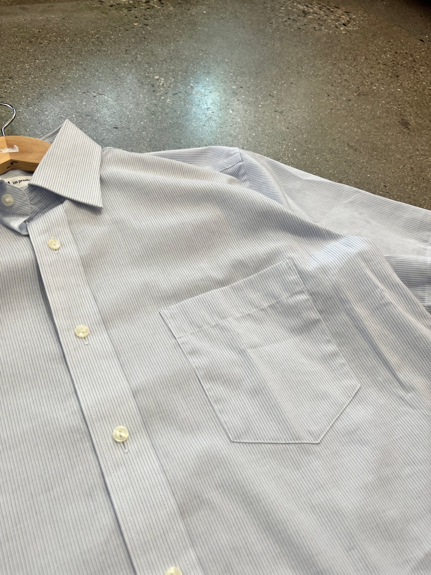 (M) Issey Miyake Cropped Pinstripe S/S Shirt