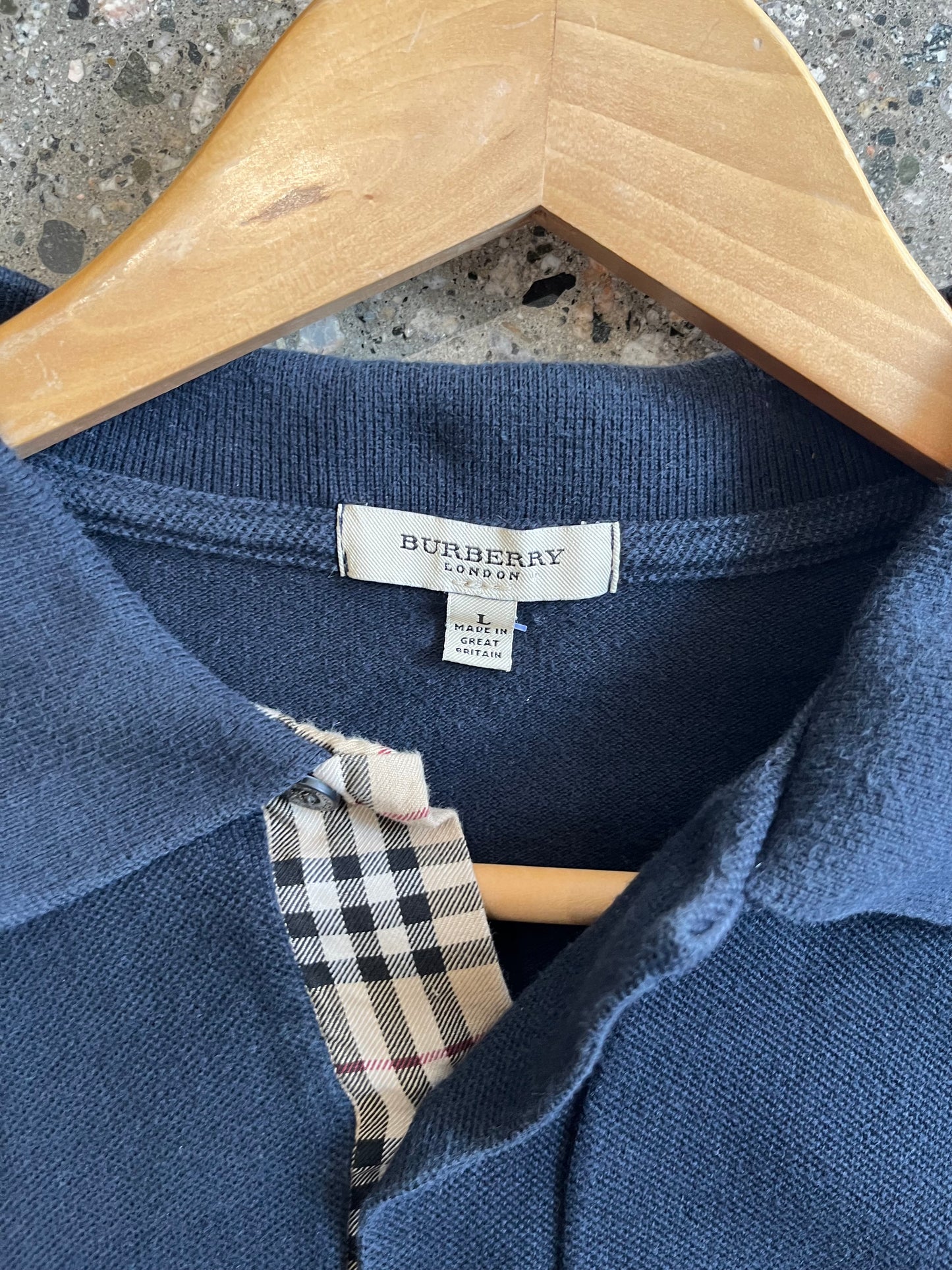 (L) Burberry Polo Navy Blue