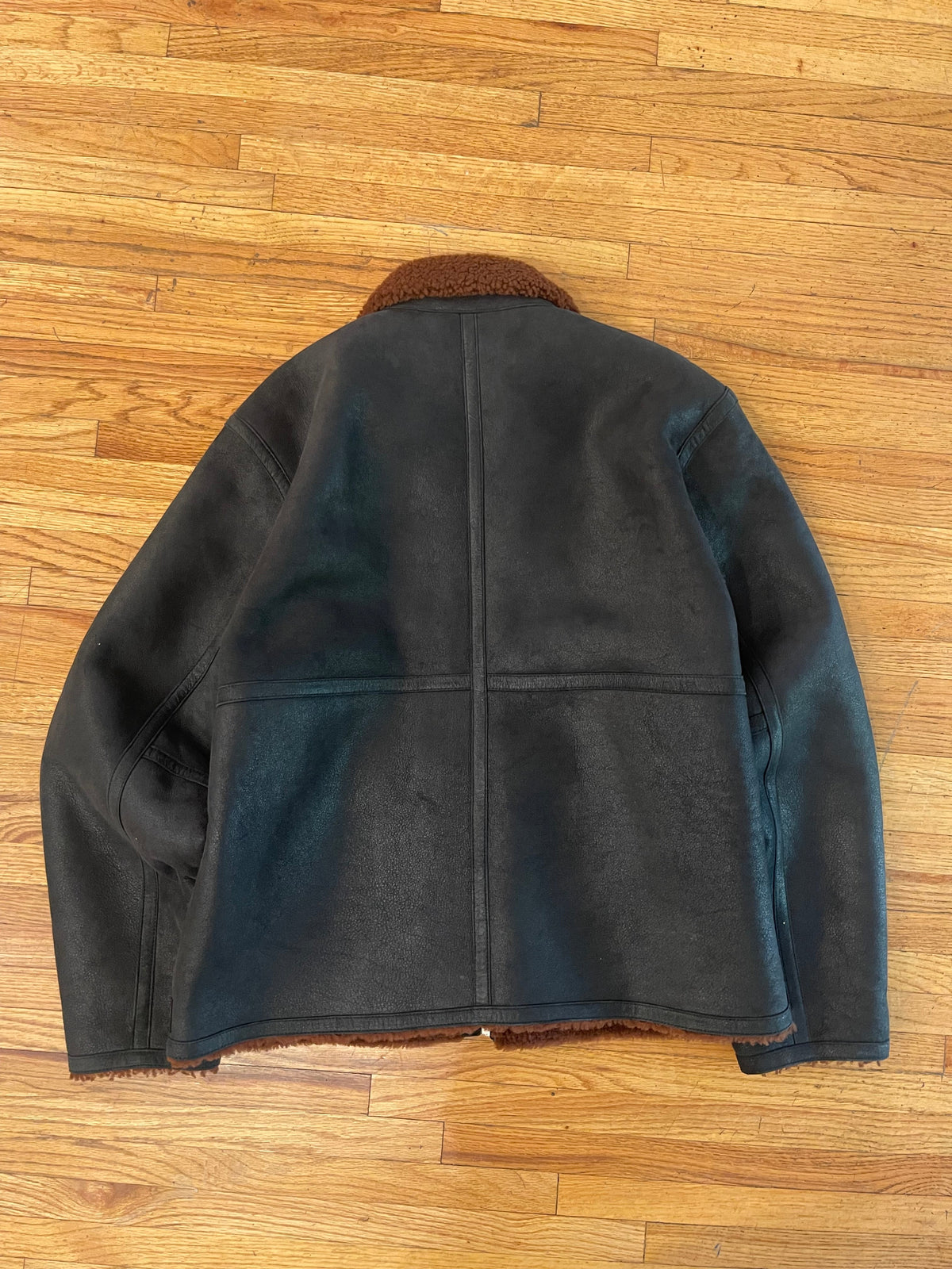 (L) Stussy Shearling Leather Jacket