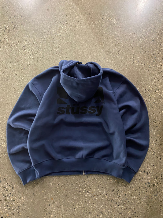 (2X) Stussy Navy Box Crown Zip ( New with Tags)