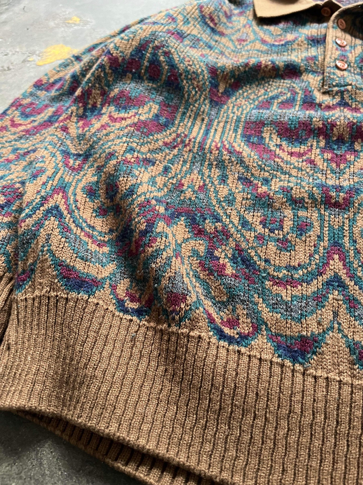 (L) 90’s Polo Style Knit