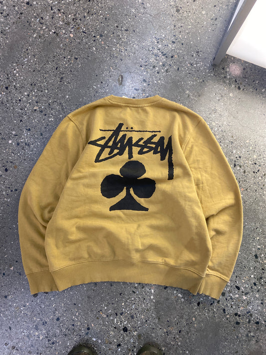 (L) Stussy Mustard Clover Crewneck