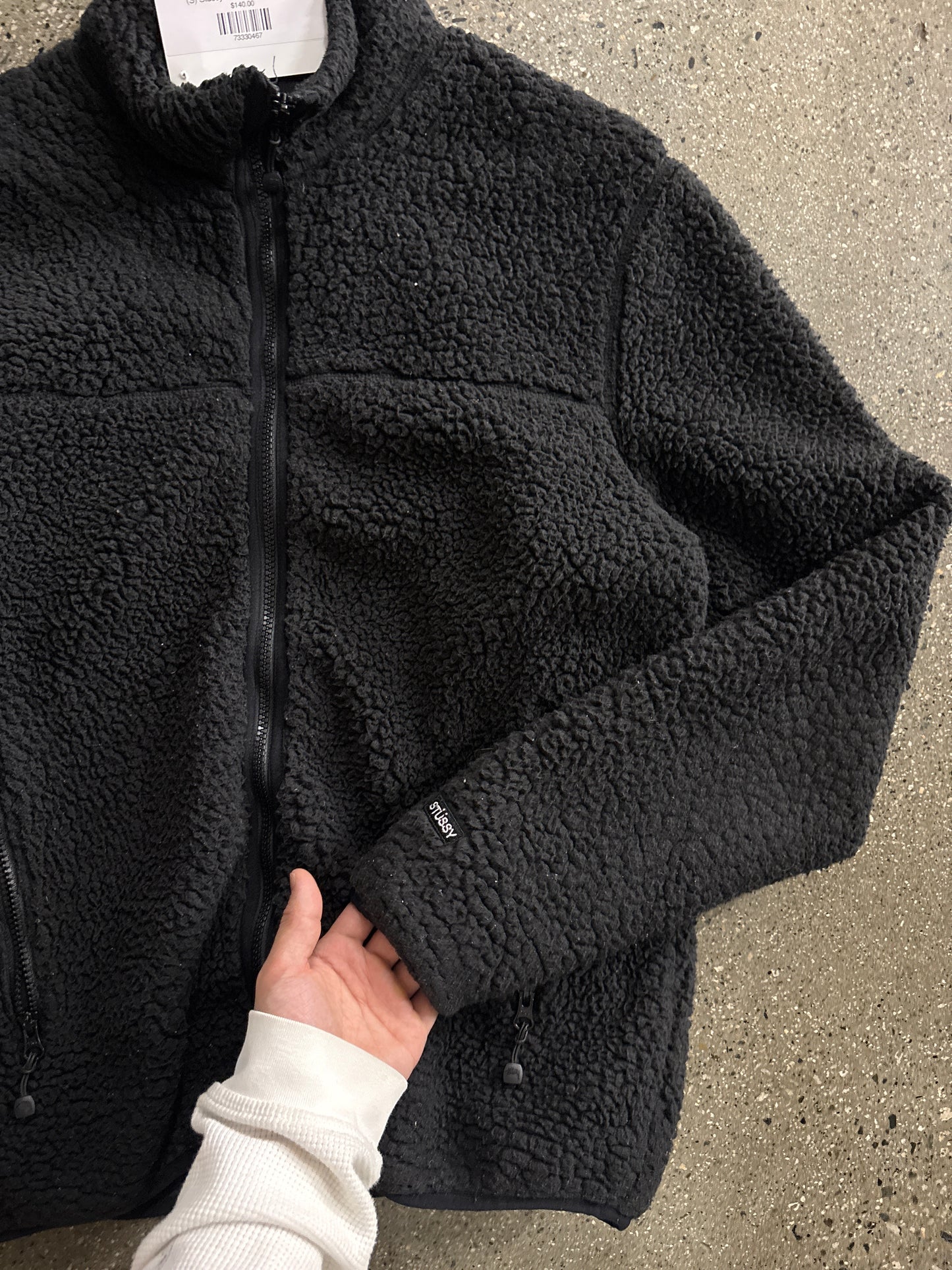 (S) Stussy Black Fleece Zip Up